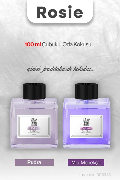 ROSIE Mor Menekşe ve Pudra Çubuklu Oda Kokusu 100 ml ürün görseli 1
