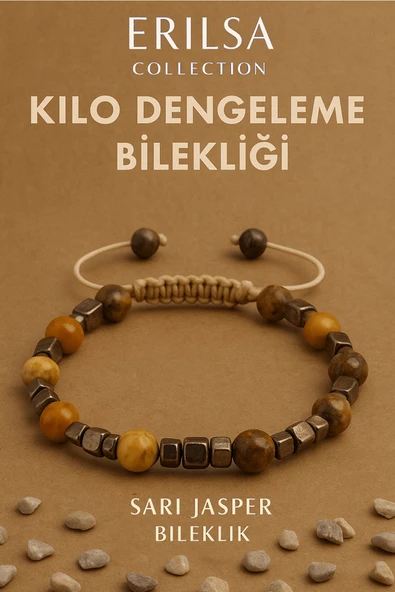 Sertifikalı Metabolizma Destekleyici Kilo Dengeleme Bilekliği - Sarı Jasper ve Terahertz Taşı ürün görseli 1