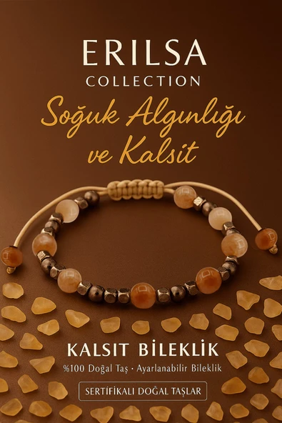 Sertifikalı Soguk Algınlığı ve Bağışıklık Destek Kalsit Bileklik - Bal Kalsit ve Terahertz Taşı ürün görseli 1
