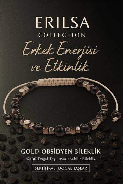 Sertifikalı Eril Enerjisi ve Etkinlik Bilekliği – Gold Obsidyen Taşı – 6 mm Doğal Taş ürün görseli 1