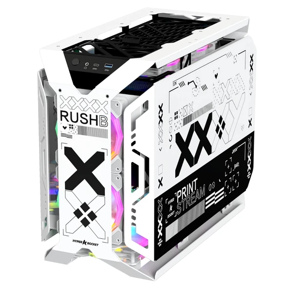 Hyper Rocket X-ERA Print Stream M-ATX 6 Argb Fan Open Frame Oyuncu Kasası ürün görseli 1