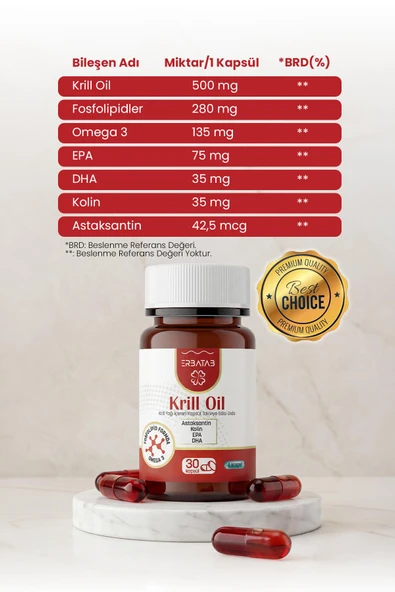 Erbatab Krill Oil 500 mg 30 Kapsül - Resim 2