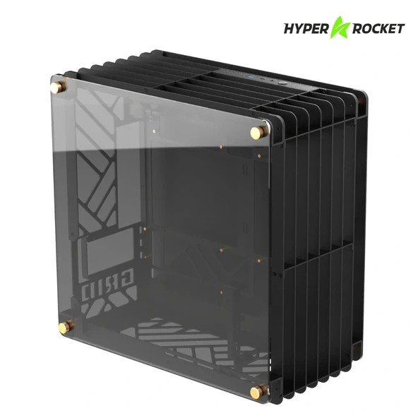 Hyper Rocket GRID M-ATX M-ITX Gaming Open Frame Siyah Oyuncu Kasası - Resim 4