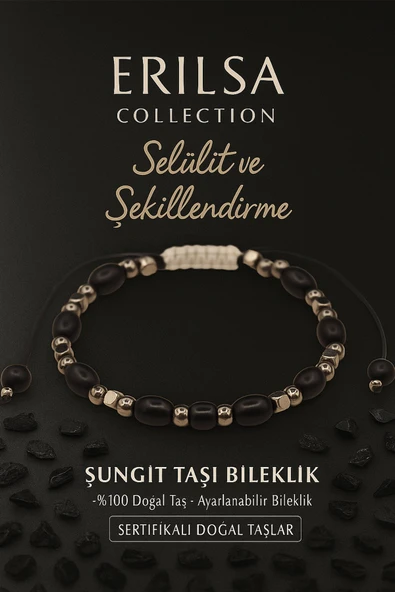 Sertifikalı Selülit Azaltma ve Enerji Temizleme Bilekliği Şungit ve Terahertz Taşı 6 mm Doğal Taş ürün görseli 1