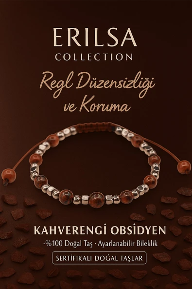 Sertifikalı Regl Dengesi ve Koruma Bilekliği – Kahverengi Obsidyen Terahertz Taşı – 6 mm Doğal Taş ürün görseli 1