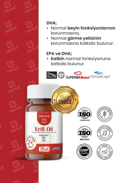 Erbatab Krill Oil 500 mg 30 Kapsül - Resim 6