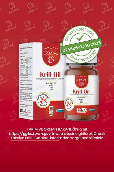 Erbatab Krill Oil 500 mg 30 Kapsül - Resim 8