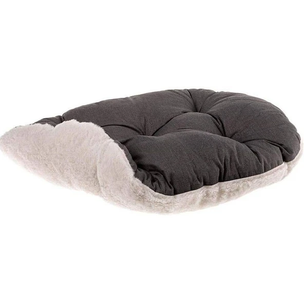 Ferplast Relax 55 Peluş Kedi ve Mini Irk Köpek Yatağı - Marrone Bej (55cm x 36cm) ürün görseli 1