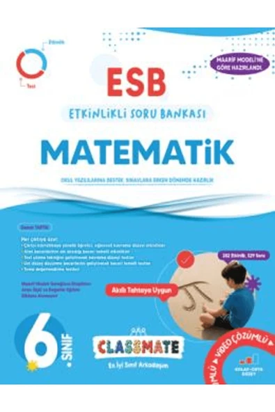 6. Sınıf Classmate Matematik Etkinlikli Soru Bankası / Kolektif / Okyanus Yayınları / 9786259566740 ürün görseli 1
