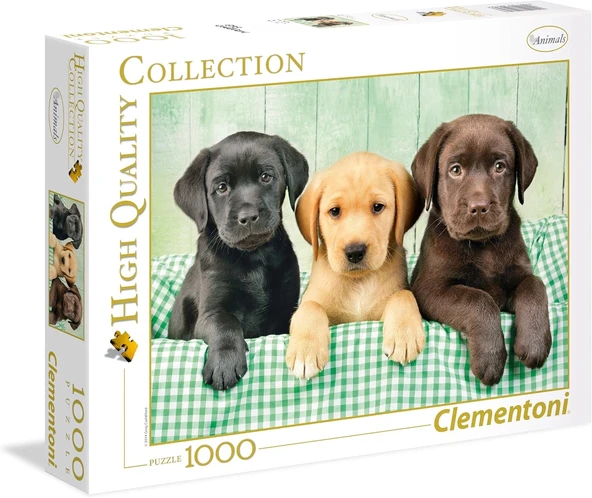 Clementoni - 1000 Parça HQ Collection Yetişkin Puzzle - Üç Labrador ürün görseli 1