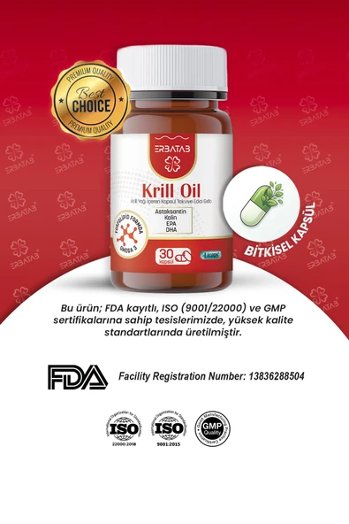 Erbatab Krill Oil 500 mg 30 Kapsül - Resim 7