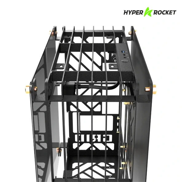 Hyper Rocket GRID M-ATX M-ITX Gaming Open Frame Siyah Oyuncu Kasası - Resim 6