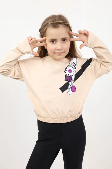 Toontoy Kız Çocuk Baskılı Tişört - Resim 4
