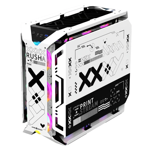 Hyper Rocket X-ERA PRO ATX 7 Argb Fan Beyaz Oyuncu Kasası ürün görseli 1