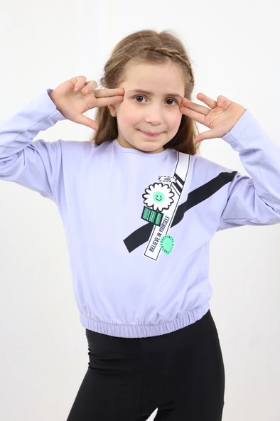 Toontoy Kız Çocuk Baskılı Tişört - Resim 3
