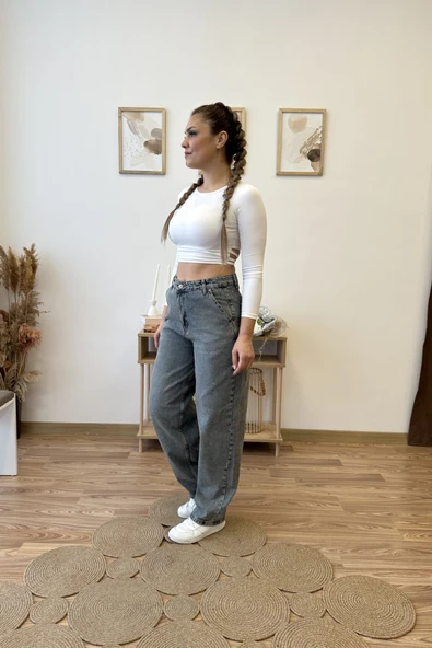 Soluk Efektli Baggy Jean - Resim 4
