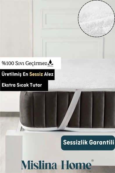 Mislina Home Wellsoft Sıvı Su Geçirmez Ped Dört Köşe Lastikli Tek Çift Kişilik Yatak Koruyucu Sessiz Alez ürün görseli 1
