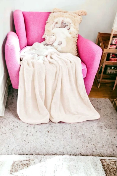 Mislina Home Tiny Wellsoft Bebek - Çocuk Battaniyesi Krem 100x100 Cm ürün görseli 1