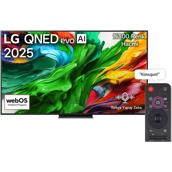 LG 65QNED86A 65'' 165 Ekran Uydu Alıcılı 4K Ultra HD Smart webOS QNED TV ürün görseli 1