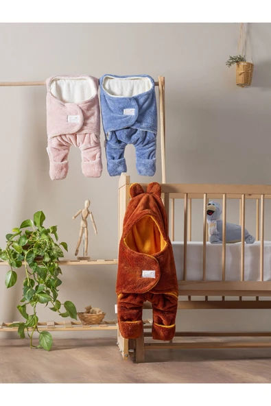 Mislina Home TARÇIN BABY WELLSOFT YENİ DOĞAN BEBEK DIŞ KUNDAK UYKU TULUMU KİREMİT ürün görseli 1