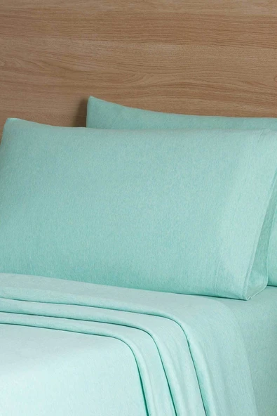 Mislina Home Roza Çift Kişilik Lastikli Penye Çarşaf Mint 2