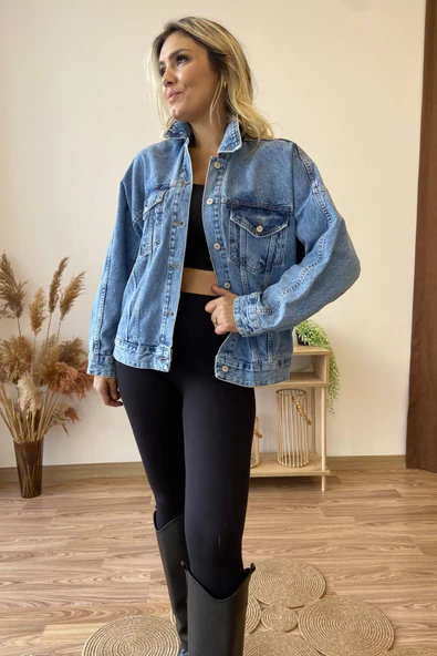 Oversize Jean Ceket ürün görseli 1