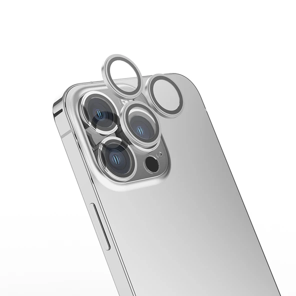iPhone 16 Pro ZNTH Mikro Kamera Lens Koruyucu - Gümüş ürün görseli 1