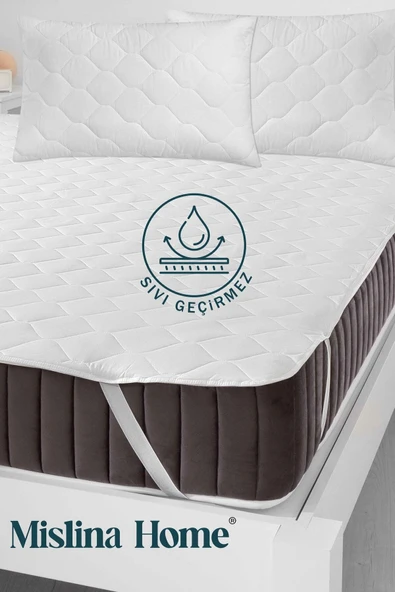 Mislina Home Kapitone Microfiber Köşe Lastikli Ped Sıvı Su Geçirmez Bebek Çocuk Yatak Koruyucu Alezi ürün görseli 1