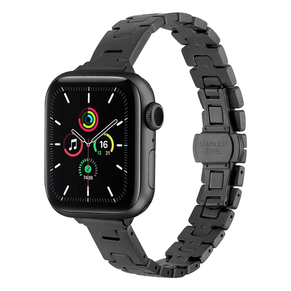 Watch Ultra 49mm ZNTH KRD-150 Metal Kordon Strap Kayış - Siyah ürün görseli 1