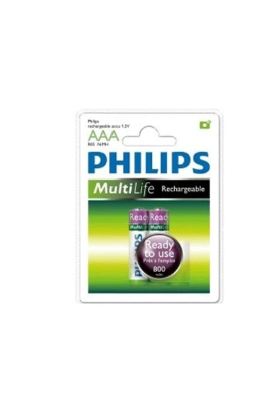 Philips 800mah Şarjlı Ince Kalem Pil Telsiz Telefon Pili 2li Pk ürün görseli 1