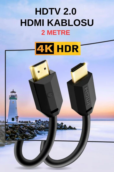 HP 4k Full HD Yüksek Hızlı Hdmi Kablosu 3D HDR 2160P 60Hz HDTV 2 Metre | PS3 PS4 PS5 TV PC Uydu Uyumlu ürün görseli 1