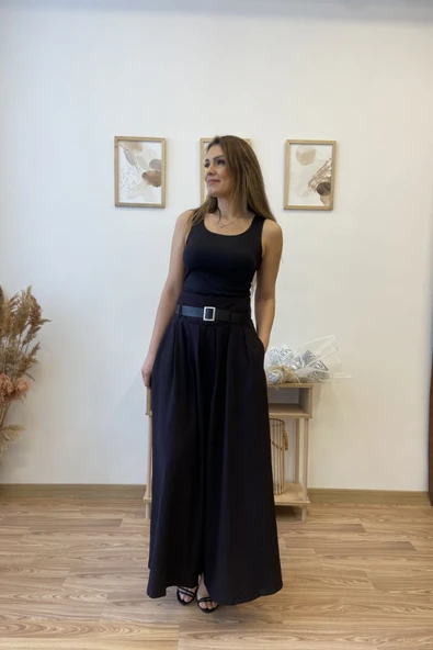 Kemerli Uzun Kloş Etek - Resim 10