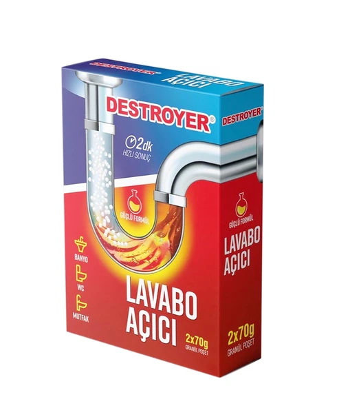 DESTROYER LAVABO AÇICI 2X70GR GRANÜL POŞET ürün görseli 1