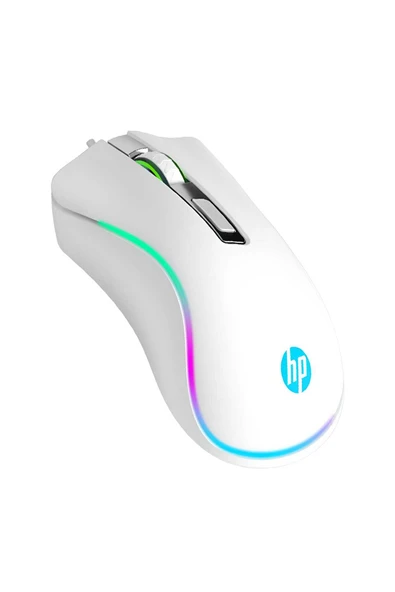 HP G100 1600 Dpı Usb Kablolu Optik Ledli Gökkuşağı Aydınlatmalı Oyuncu Mouse Beyaz | Ramwhite Garantili ürün görseli 1
