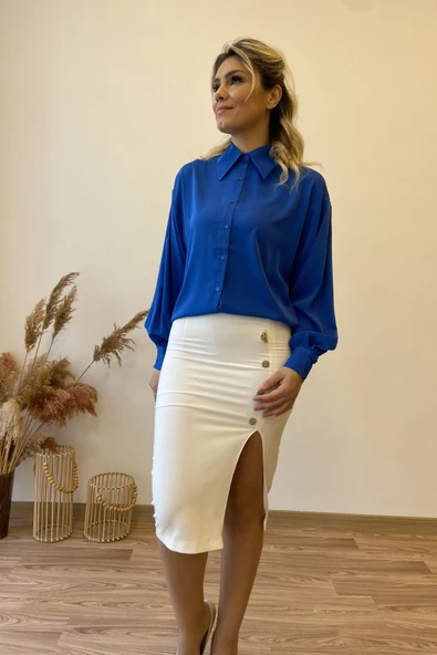 Balon Kol Jessica Kumaş Gömlek - Resim 10