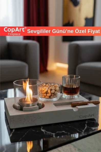 CopArt Elza Biyoetanol Masaüstü Şömine - 1 Lt Yakıt Hediye ürün görseli 1