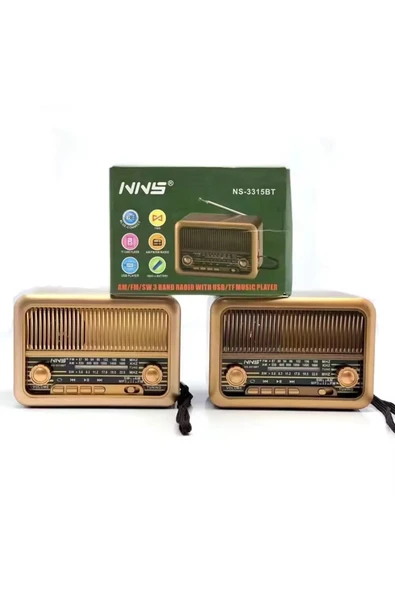 NNS Ns-3315bt Taşınabilir Nostaljik Radyo Bluetooth Hoparlör Mp3 Çalar ürün görseli 1