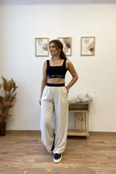 Keten Bel Detaylı Pantolon - Resim 2