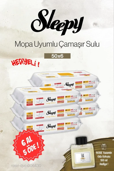 Sleepy 50'li Arap Sabun Mopa Uyumlu 6 AL 5 ÖDE, Rosie Yasemin Oda Kokusu ürün görseli 1