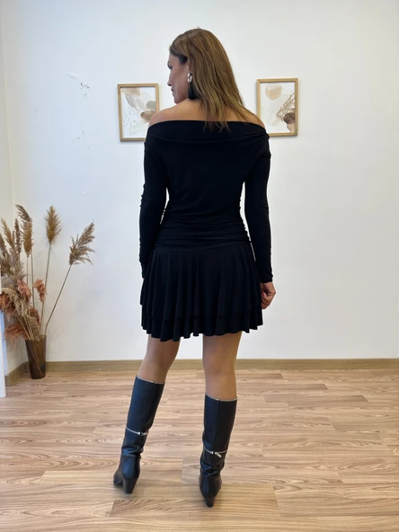 Drapeli Sandy Mini Elbise - Resim 7