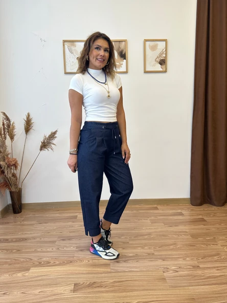 Jean Görünümlü Jogger Pantolon - Resim 7