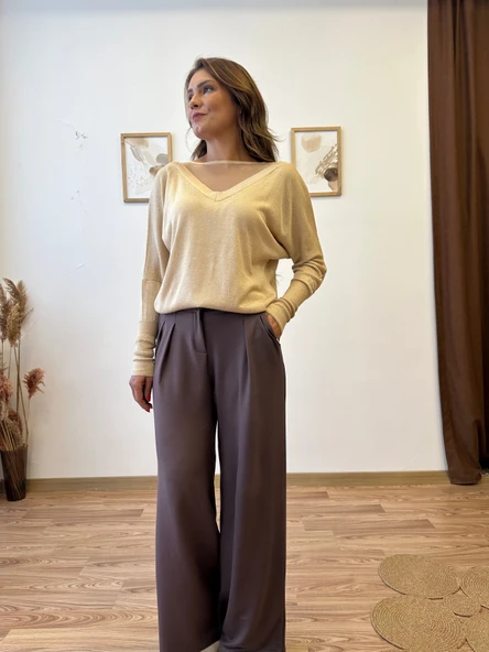İki İplik Palazzo Pantolon - Resim 6