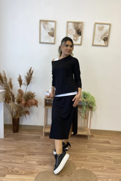 Arma Ve Şerit Detaylı Viscon Üçlü Takım - Resim 6