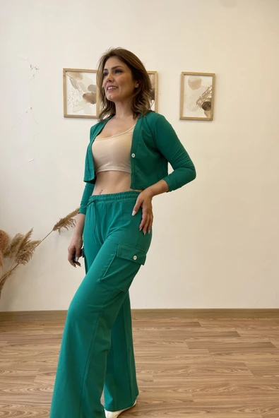 Crop Ceketli Eşofman Takım - Resim 2