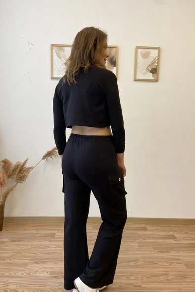 Crop Ceketli Eşofman Takım - Resim 10