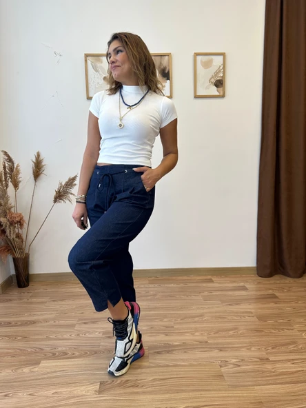Jean Görünümlü Jogger Pantolon - Resim 4