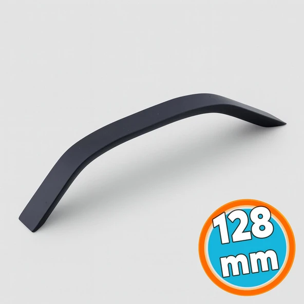 Mobilya Çekmece Mutfak Dolabı Dolap Kulpları Kulbu Kulpu Siyah Metal Kulp 128 mm 12.8 cm ürün görseli 1