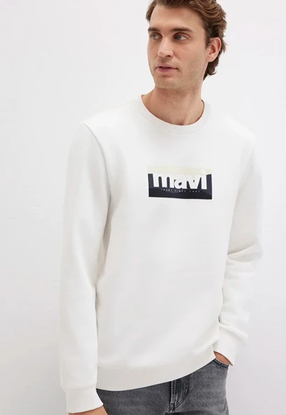 Mavi 0S10203 Logo Baskılı Erkek Kapüşonlu Sweatshirt ürün görseli 1