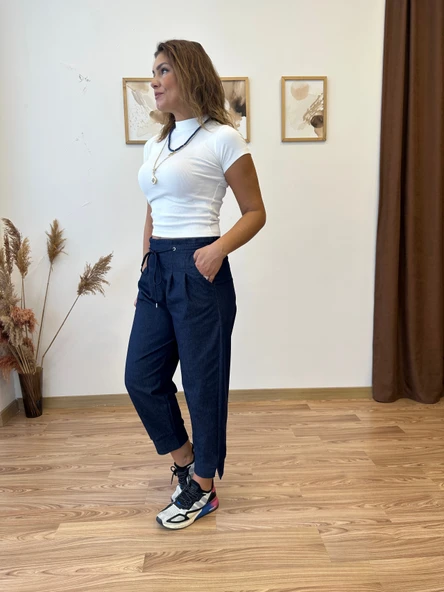 Jean Görünümlü Jogger Pantolon - Resim 2