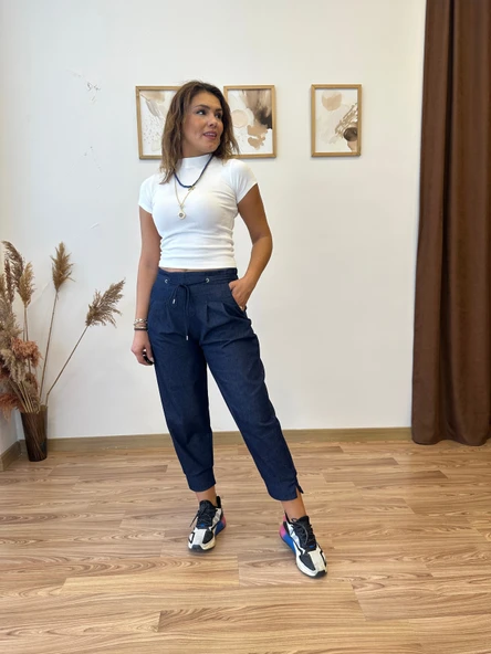 Jean Görünümlü Jogger Pantolon - Resim 3
